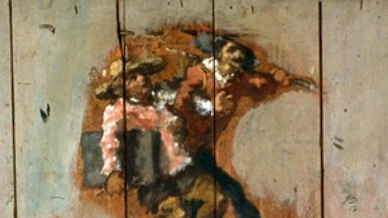 Détail du panneau La Danse autour du punch Attribué à Jean-Baptiste Carpeaux.