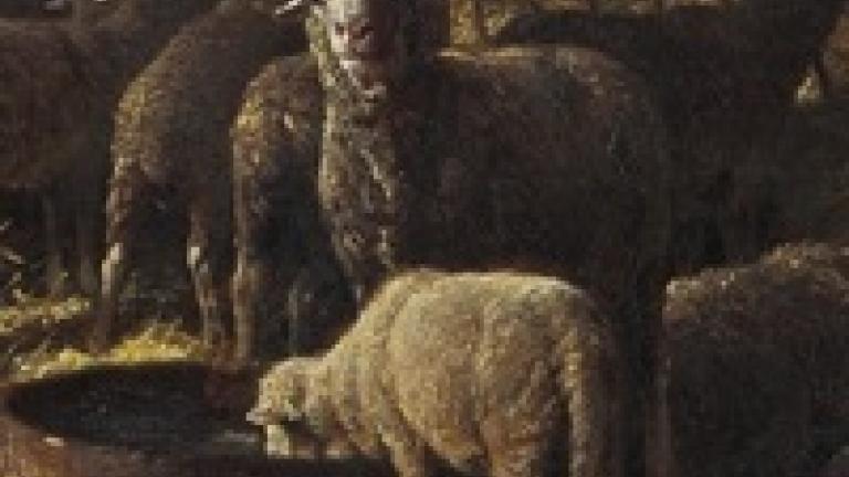 Détail d’Intérieur de bergerie, Charles Jacque.